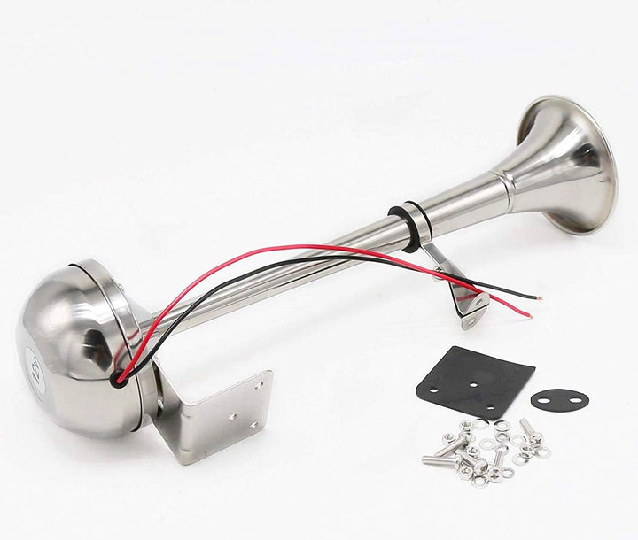 YIYIDA Autohupe elektrisches Horn Hupe elektrisch Edelstahl einzelne trompete car horn135dB autohorn