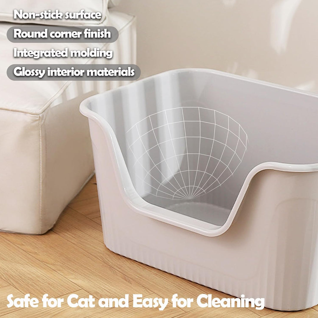 Vealind Katzenklo Offen, Gross Katzentoilette, Hoher Rand Katzenklo, Katzentoiletten mit Hohem Rand