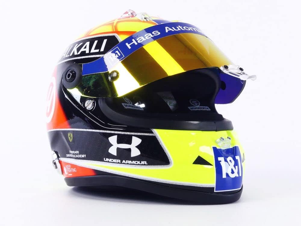 Mini Helmet MKS-MH-2-2021-R Miniaturauto aus der Sammlung, Gelb/Schwarz