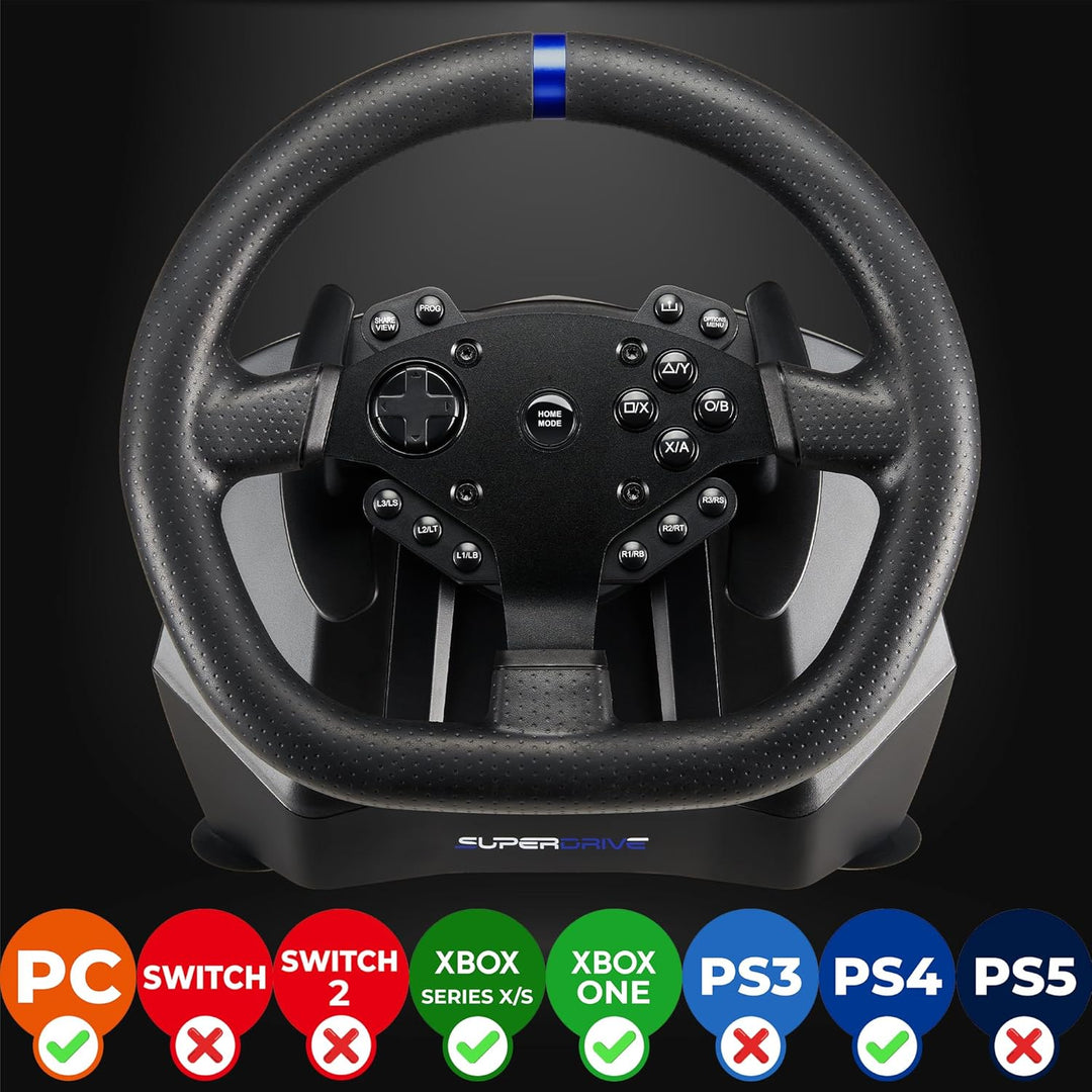 Superdrive - Rennlenkrad/lenkrad SV950 mit Pedalen und Schaltwippen Xbox Serie X/S, PS4, Xbox One, P