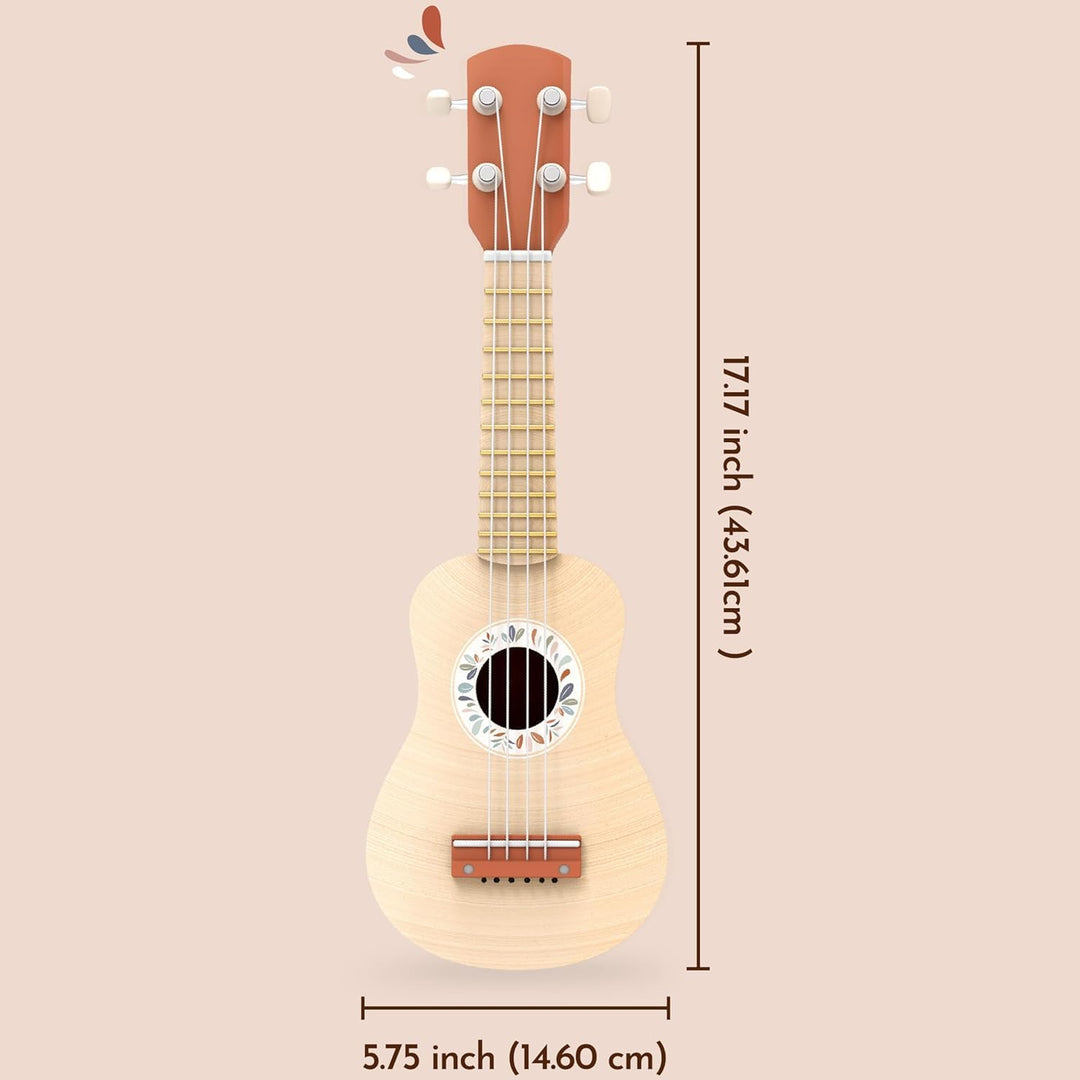 Speedy Monkey 695004 Ukulele, Holz-Instrument für Kinder, viersaitiges Musikinstrument aus Nylon, Gr
