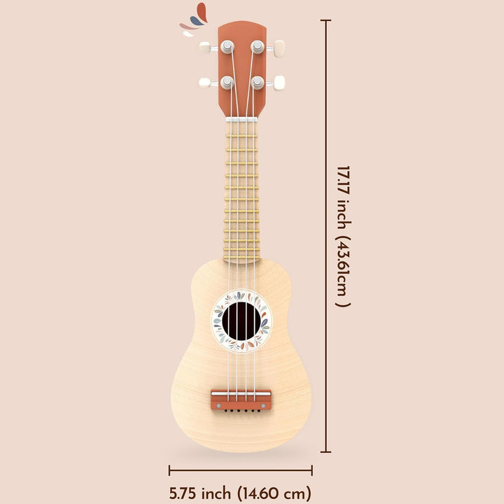 Speedy Monkey 695004 Ukulele, Holz-Instrument für Kinder, viersaitiges Musikinstrument aus Nylon, Gr