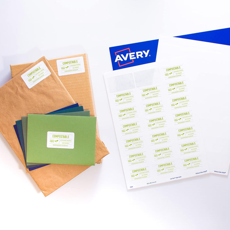Avery J8160-100 Etiketten für Tintenstrahldrucker Packung mit 100 Blatt weiss