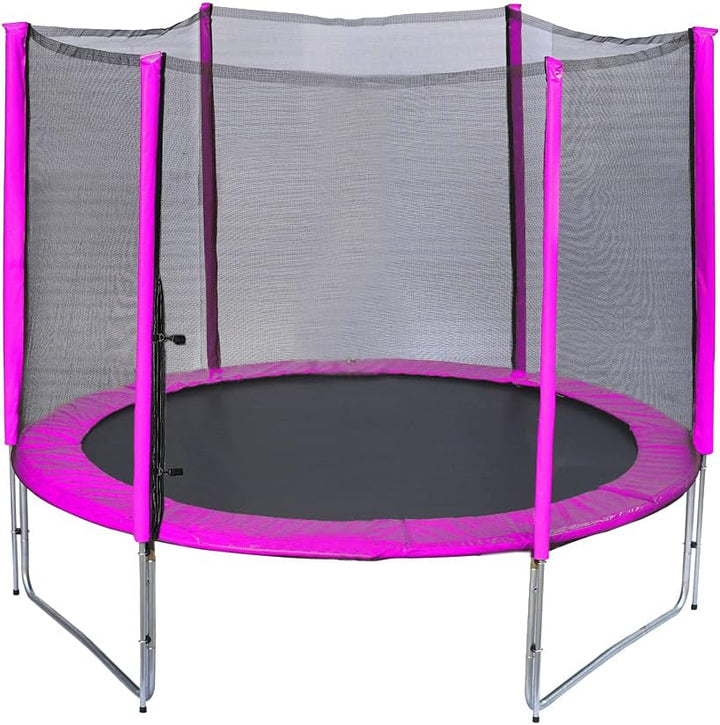 Trampolin Sicherheitsnetz Ersatznetz (für Trampolingestell 366cm mit 8 Stangen, Schwarz/Pink) 366 /