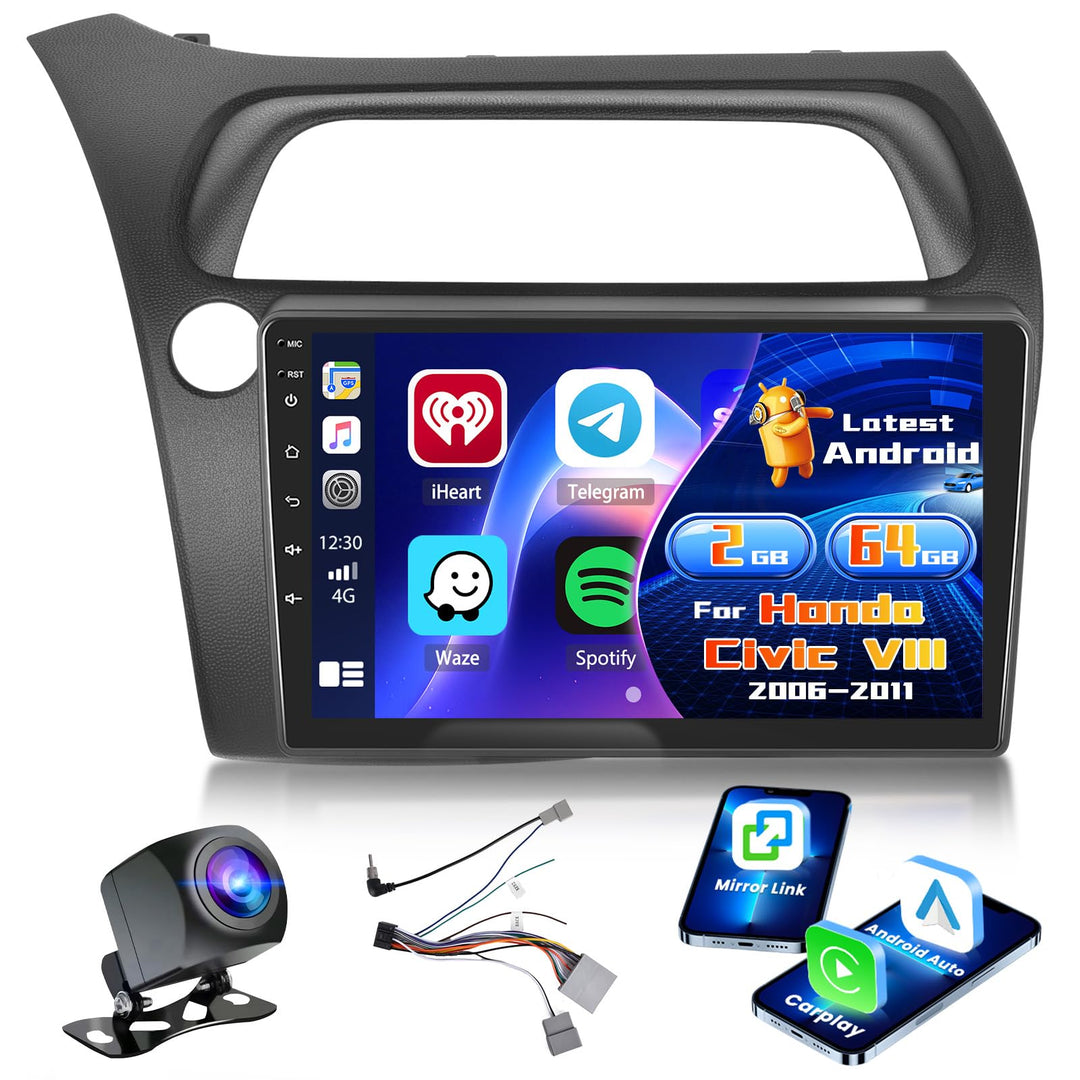 Radio für Honda Civic VIII 2006-2011 Android 15 2+64G mit Wireless CarPlay Android Auto, 9 Zoll Bild