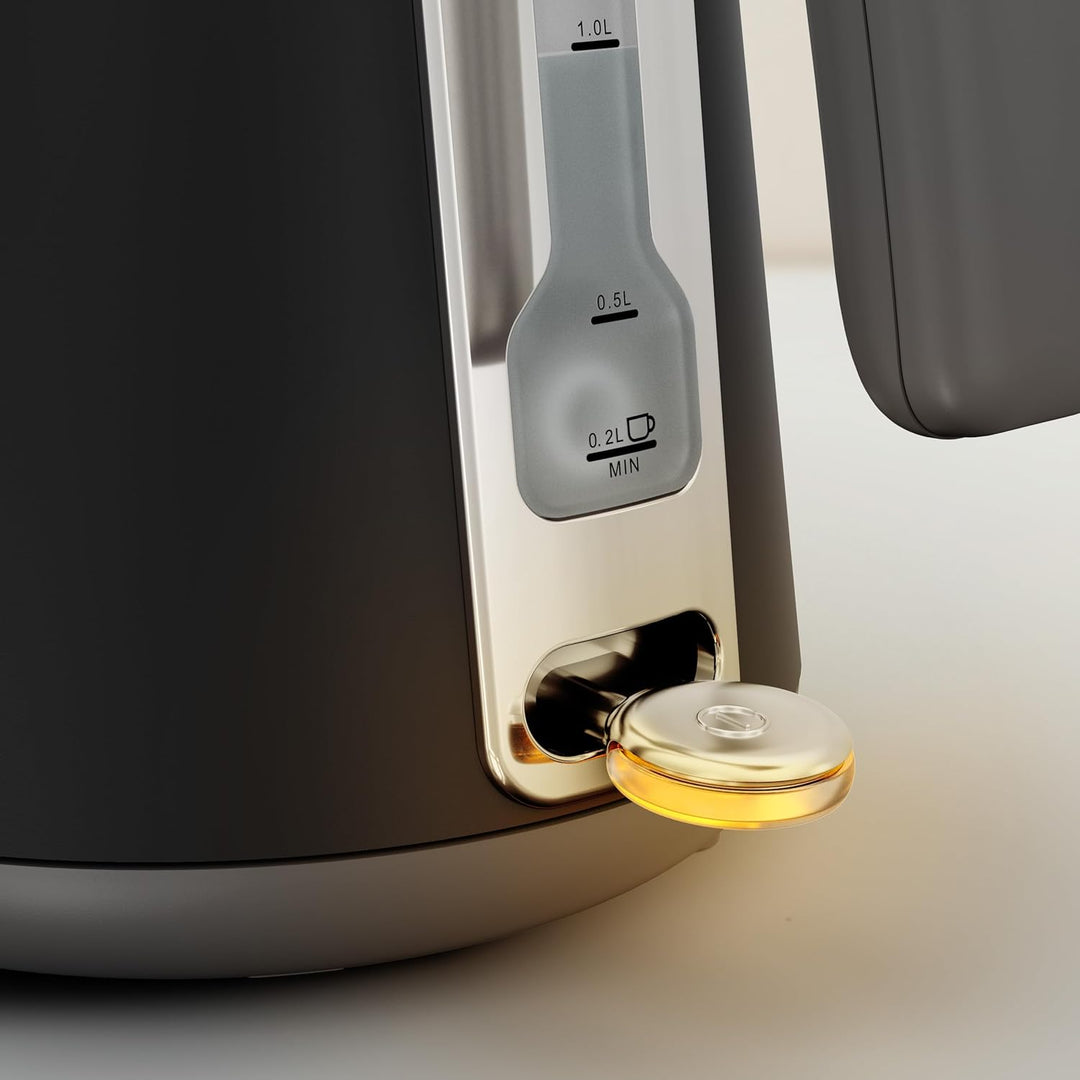 Tefal Collection Edelstahlwasserkocher im Retrostil, 1,7 l Fassungsvermögen, 2400 W, Einhändiges Öff