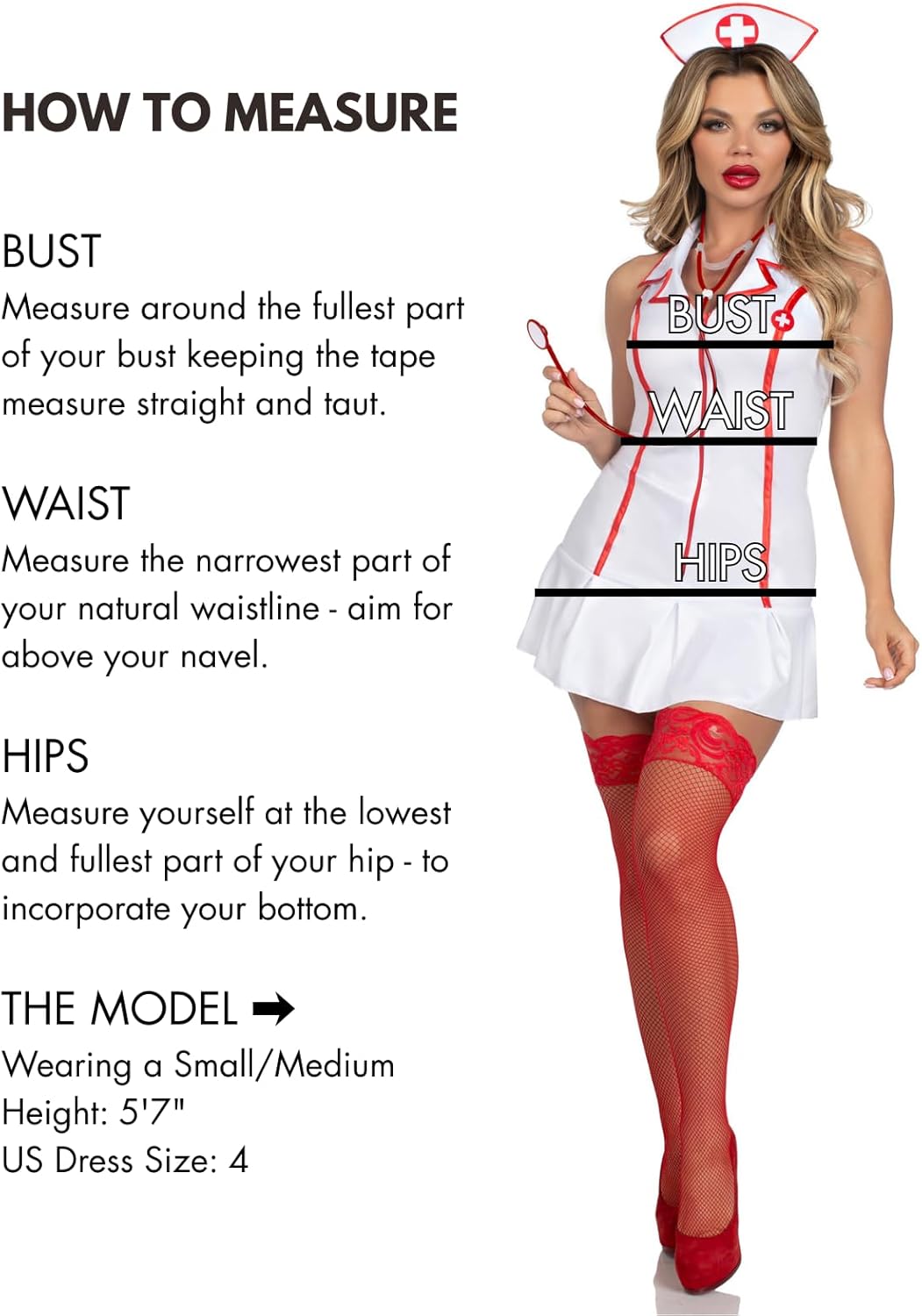 LEG AVENUE 83050 - Krankenschwester Kostüm, Grösse: M/L (EUR 40-42), M/L (EUR 40-42)