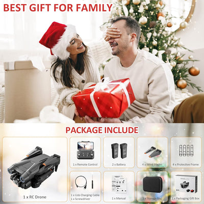 Mingfuxin Faltbare Drohne mit Kamera für Anfänger, RC Quadcopter Drohne mit App WIFI FPV Live-Video,