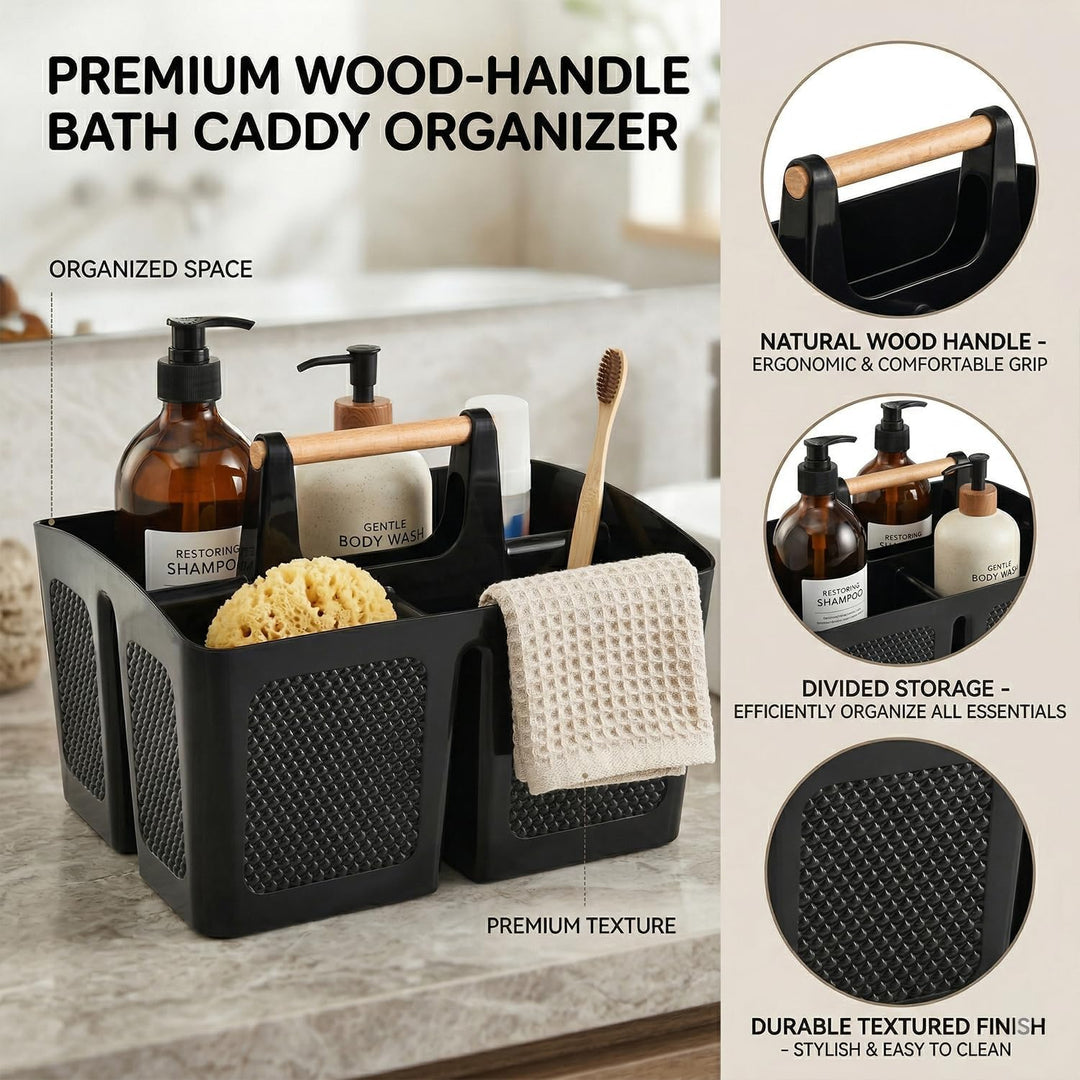 ALINK Portable Dusche Caddy Korb mit Fächern, Kunststoff geteilt Reinigung Caddy Organizer Storage T