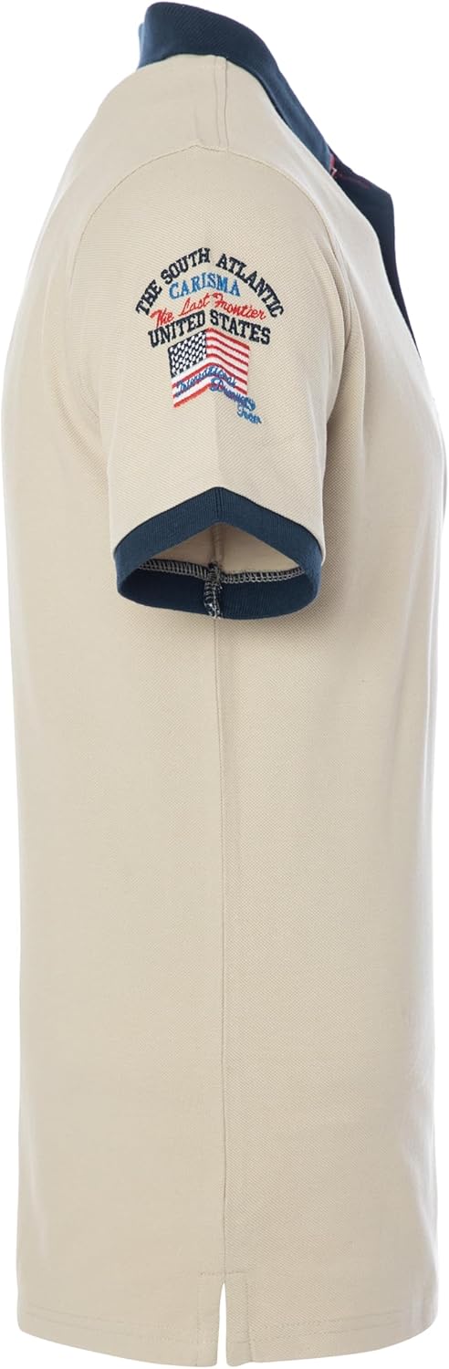 Carisma Kurzarm Poloshirt für Herren 100% Baumwolle ? Herren Polo Shirt mit Stickerei ? Angenehmes R