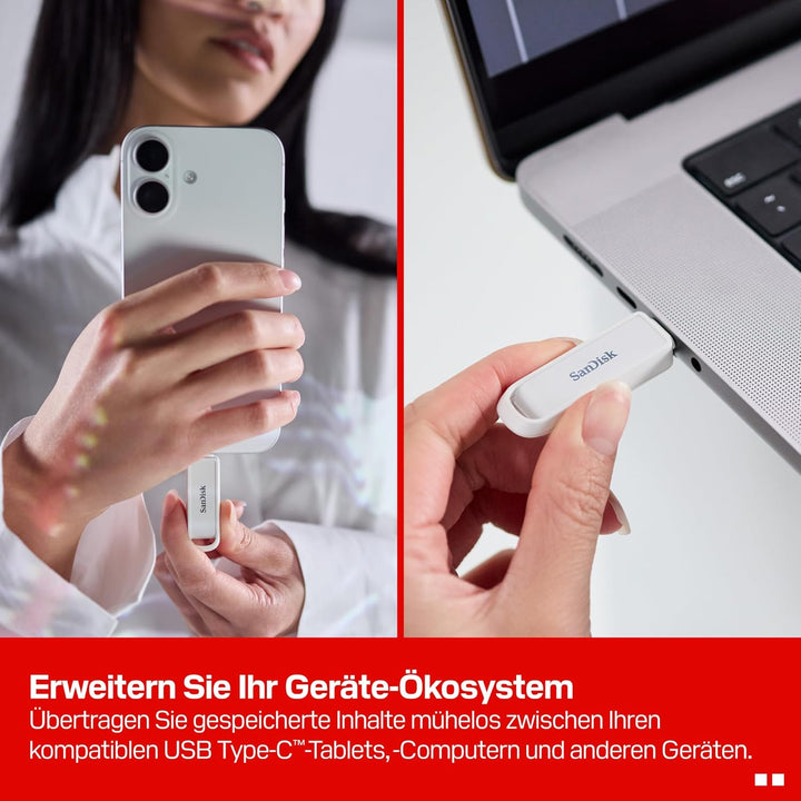 SANDISK Phone Drive mit USB Type-C 64 GB (Flash-Laufwerk für Smartphones, Tablets und Computer, 150