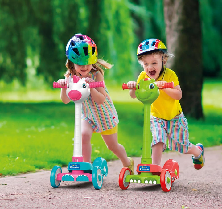 CLEMENTONI Unisex Kinder 120 Baby Unicorn Push Scooter für Mädchen 2 Jahre mit 3 Rädern, Outdoor-Spi
