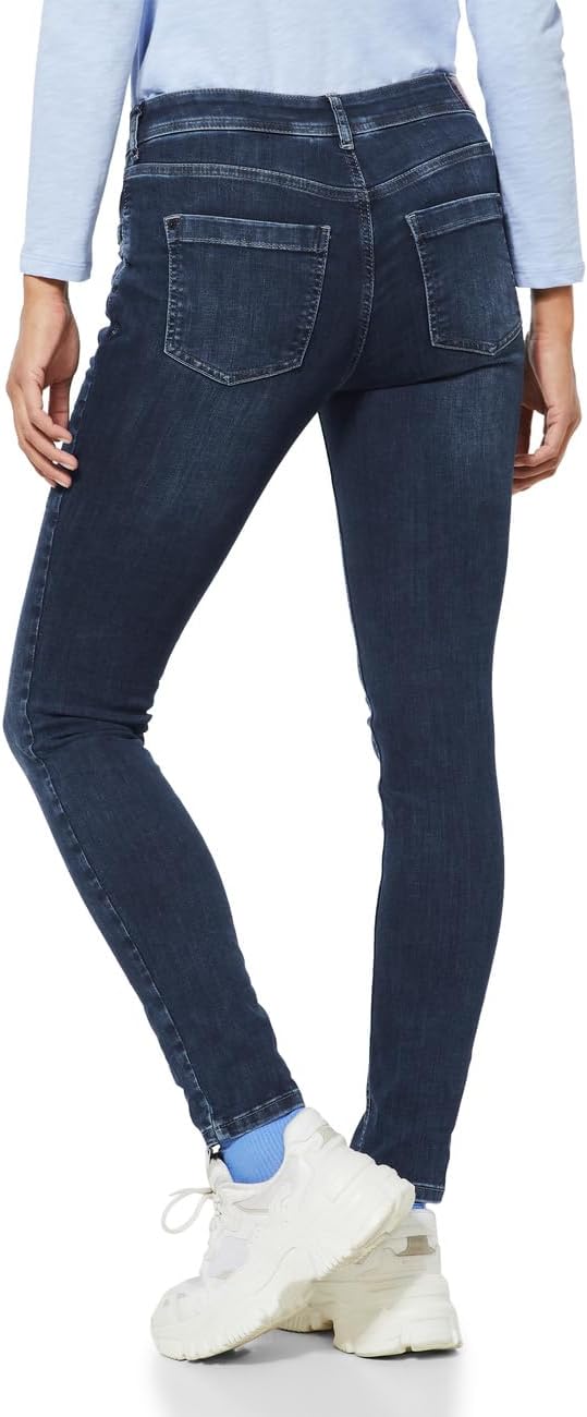 Street One Damen Jeanshose 25W / 30L Blue Black Random Wash, 25W / 30L Blue Black Random Wash