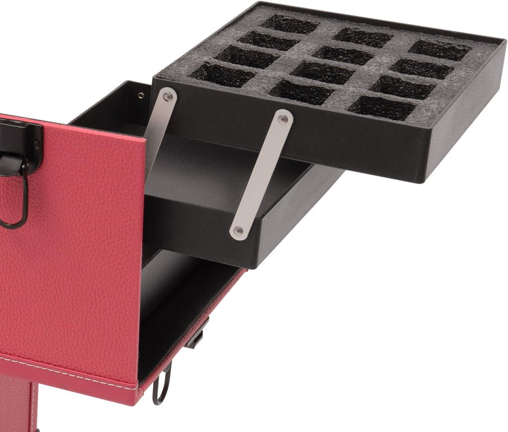 Kosmetikkoffer Trolley, Kosmetikkoffer Schminkkoffer mit 4 Rollen, Abschliessbar Friseurkoffer Rollk