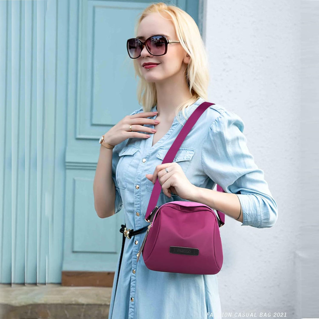 PORRASSO Damen Umhängetasche Casual Schultertasche Mädchen Gürteltasche Leicht Bauchtasche für Arbei