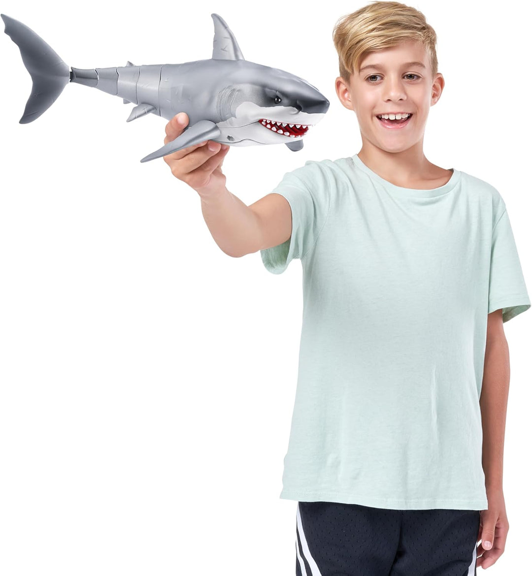 ROBO ALIVE Great White Shark Serie 1 von ZURU, batteriebetriebenes Roboter-Haispielzeug mit Leuchtef