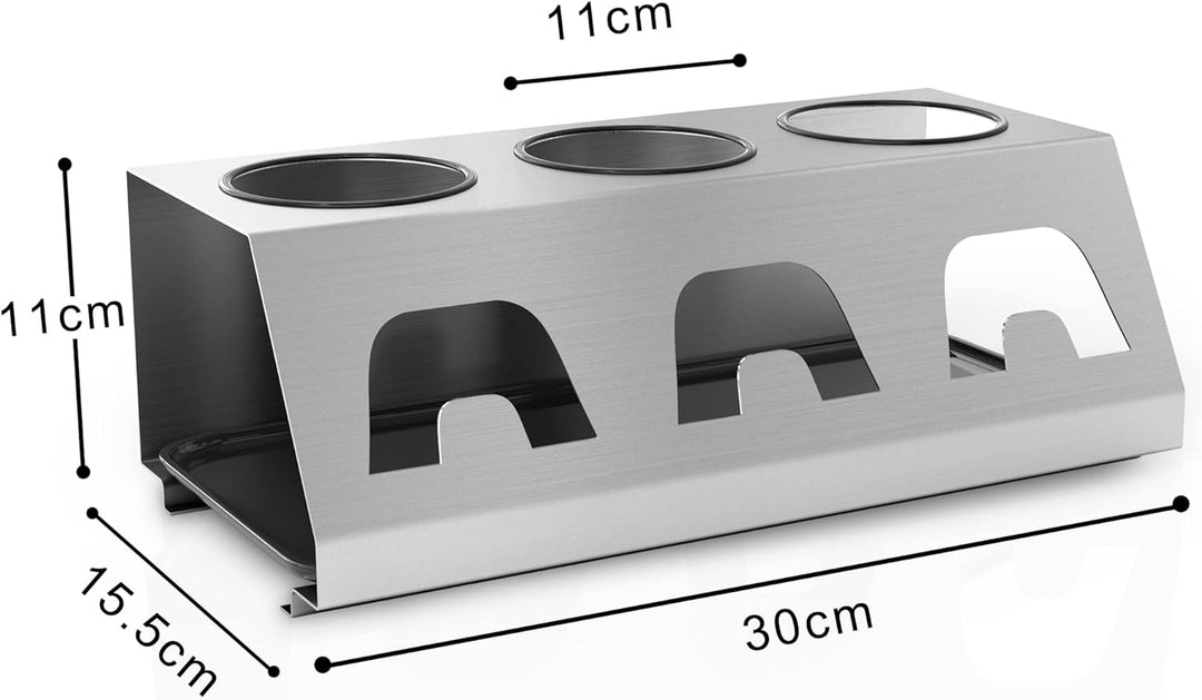 INTIRILIFE Flaschenhalter aus Edelstahl in Silber - 30 x 15.5 x 11 cm - Abtropfgestell Flaschenständ