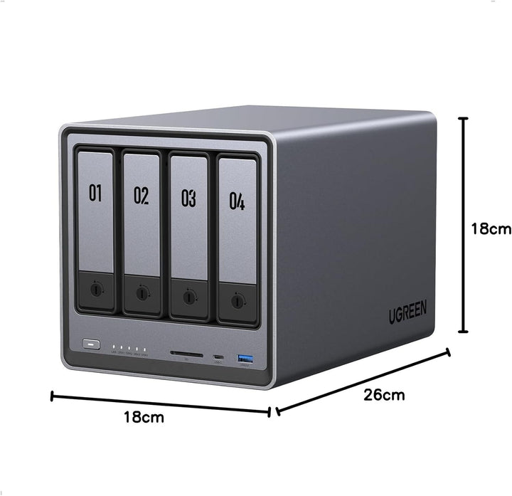 UGREEN NASync DXP4800 4-Bay Desktop NAS, Intel N100 Quad-Core CPU, 8GB DDR5 RAM, 32G eMMC, 2 * 2,5Gb