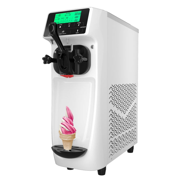 GSE Eiscrememaschine 1200W - 18L Softeis pro Stunde, 6L Edelstahlbehälter mit Kühlfunktion, 1.2L Ein