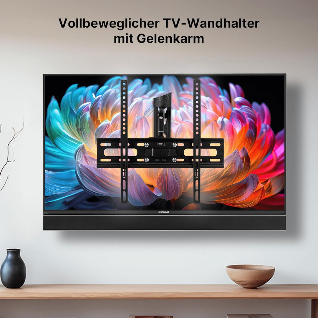 TechniSat TECHNIMOUNT Flex Easy - vollbeweglicher TV Wandhalter mit Gelenkarm, Belastung bis 25 kg