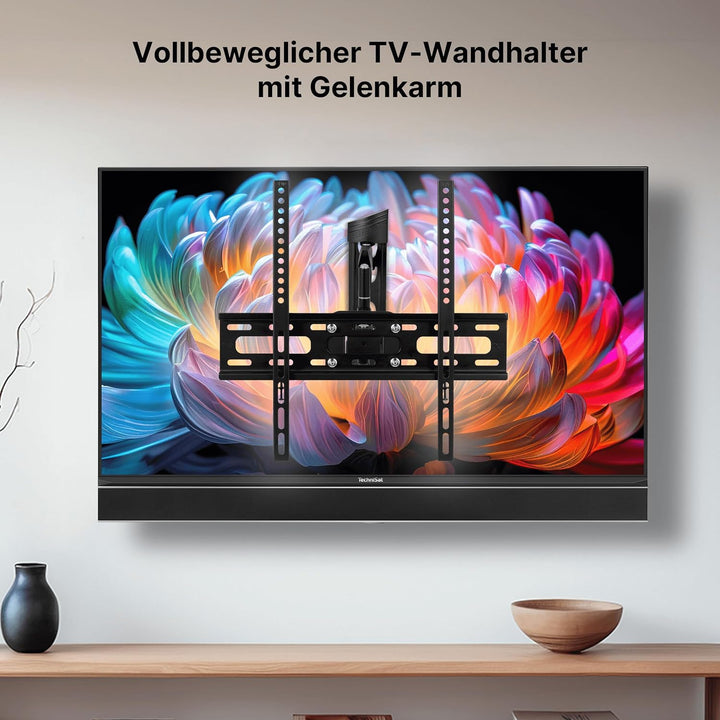 TechniSat TECHNIMOUNT Flex Easy - vollbeweglicher TV Wandhalter mit Gelenkarm, Belastung bis 25 kg
