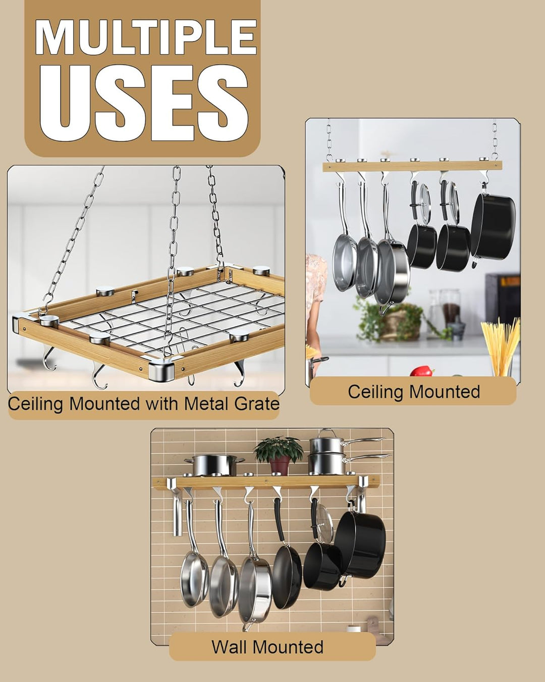 Cooks Standard Topfhalter aus massivem Guss, 4 Stück 4-er Packung, 4-er Packung
