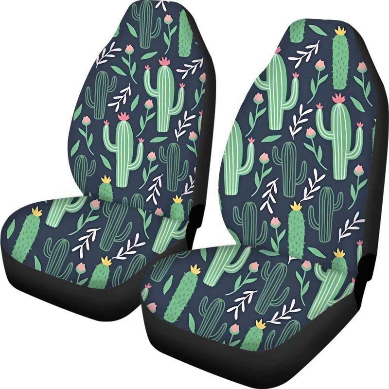 chaqlin Tropical Cactus Floral Vordersitzbezüge Protector Sloth Printing 2er-Set, Fahrzeugsitzbezüge