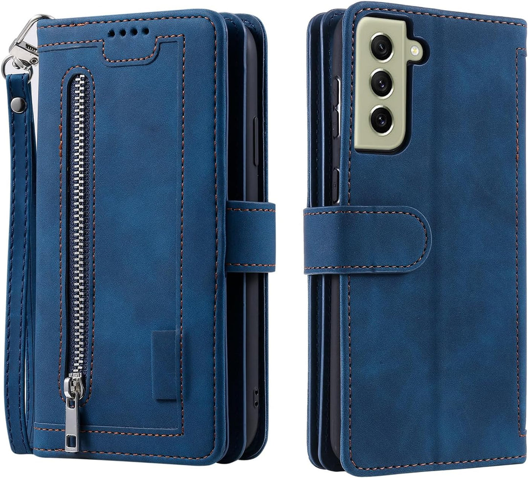 VEEMOS Handyhülle für Samsung Galaxy S21 FE hülle Klappbar Handytasche Schutzhülle Klapphülle mit St