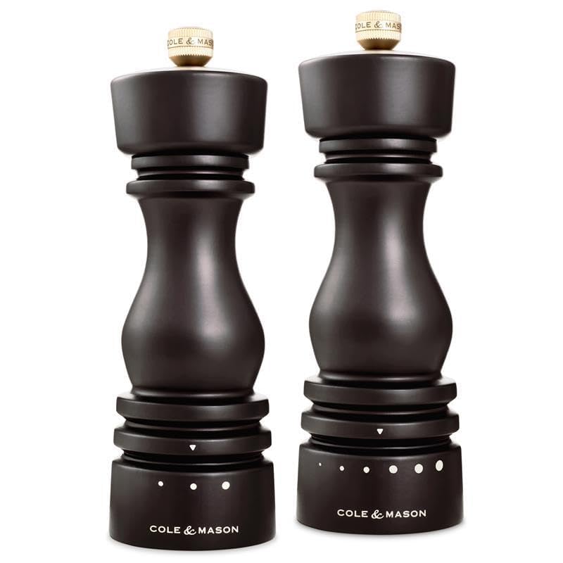 Cole & Mason London Salz- und Pfeffermühle Geschenkset – nachfüllbare Gewürzstreuer mit Premium-Holz