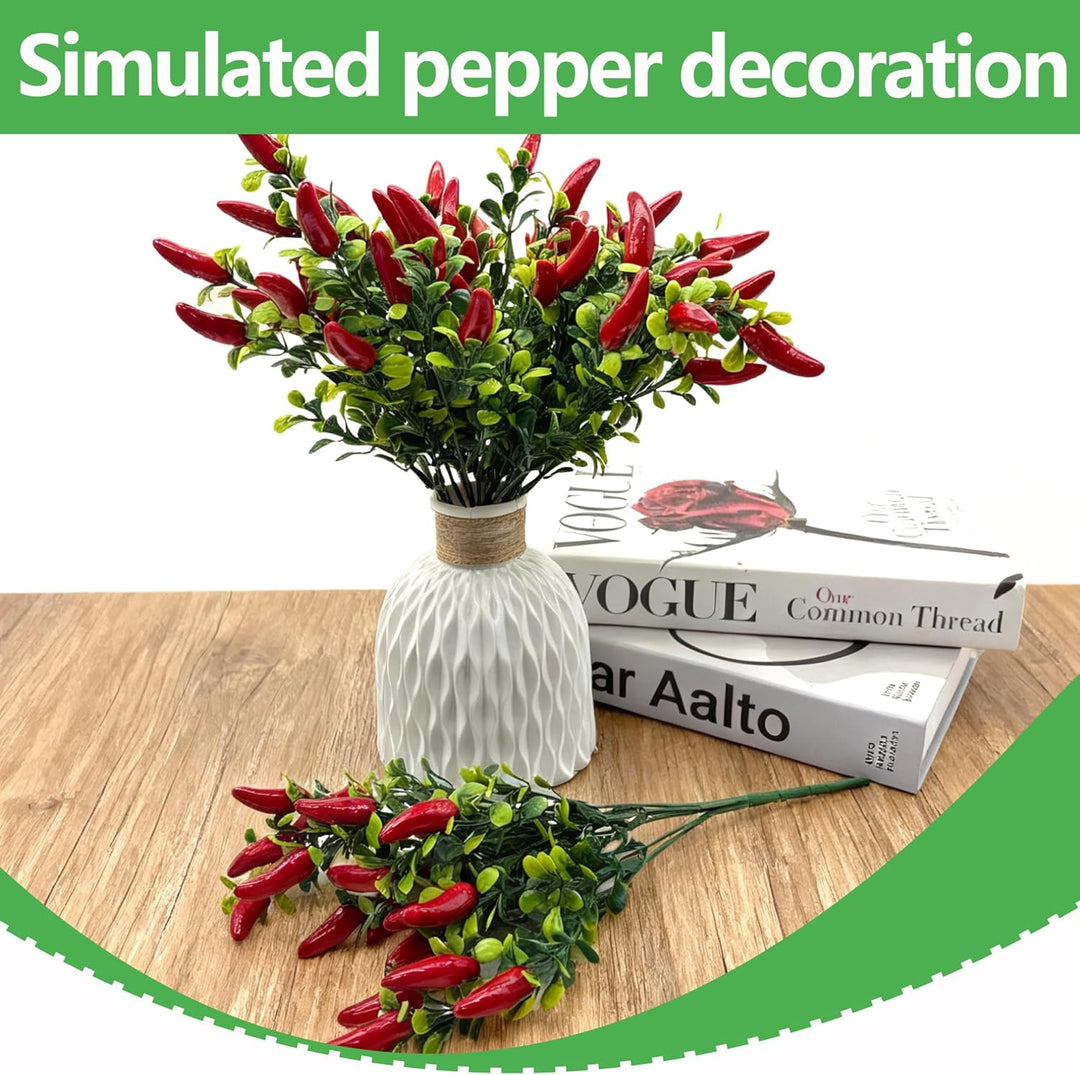 DHER 4pcs Künstlicher Paprikazweig, Simulation Obst Dekoration, für Haus, Tischdekoration, Hochzeit,