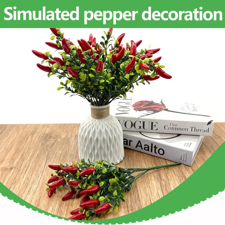 DHER 4pcs Künstlicher Paprikazweig, Simulation Obst Dekoration, für Haus, Tischdekoration, Hochzeit,