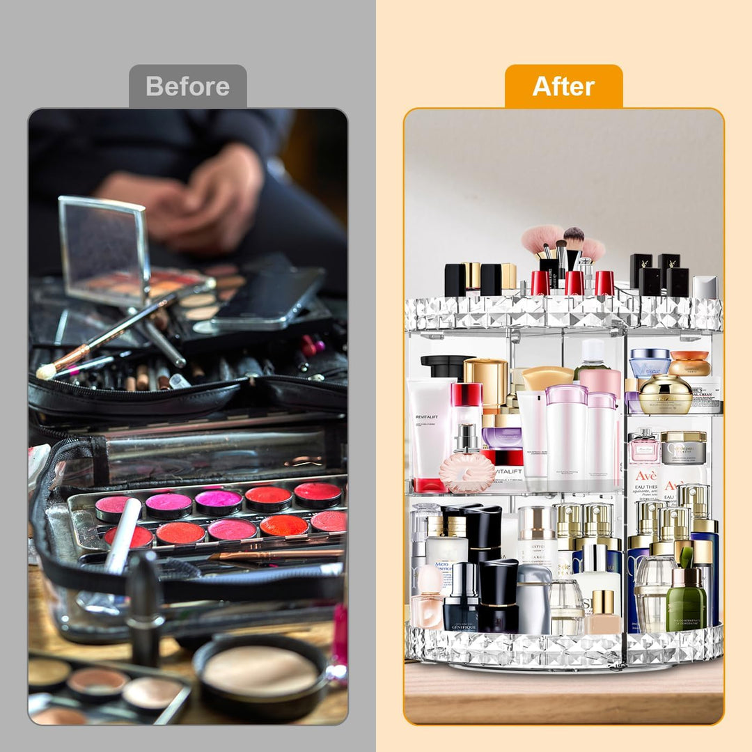 Make Up Organizer 360 Grad drehbar Kosmetik Organizers, 7 Verstellbare Ebenen Grosse Kapazität Makeu