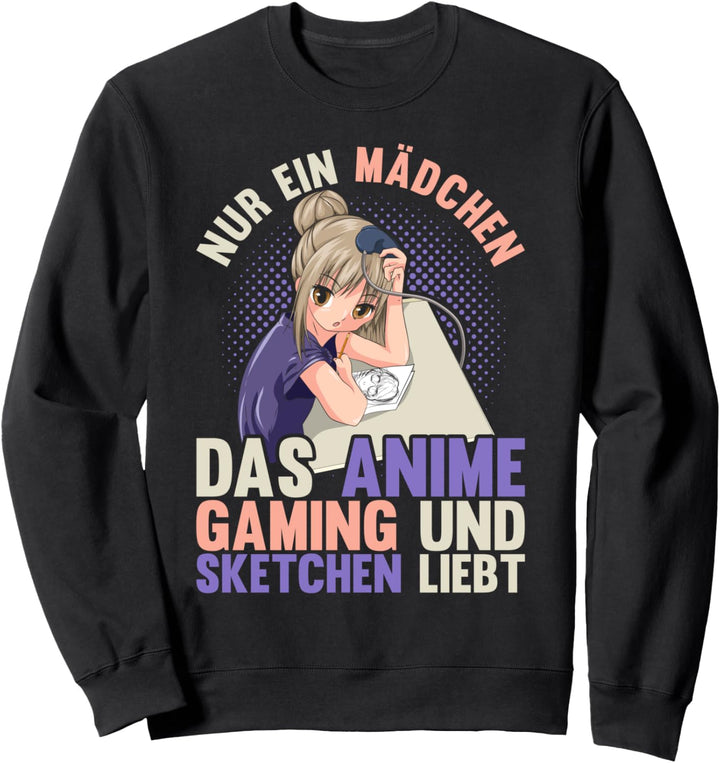 Manga Sketchen Otaku Videospiel Gamer Anime Gaming Mädchen Sweatshirt