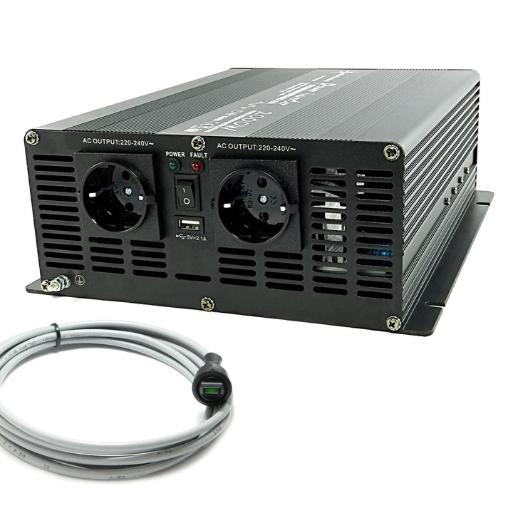solartronics Spannungswandler Wechselrichter Intverter NM 2000-4000 Watt 12V zu 230V schwarz USB Sch