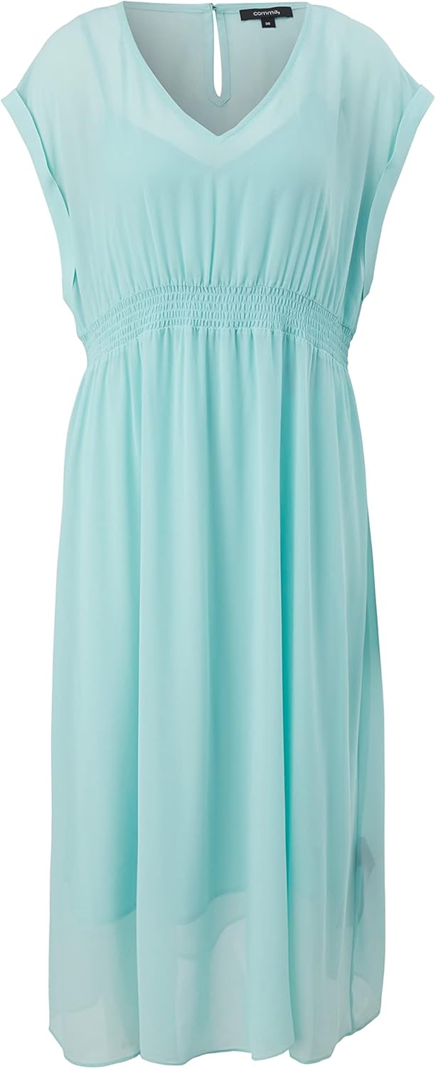 Comma Damen Kurz Kleid 38 6067 Grün, 38 6067 Grün