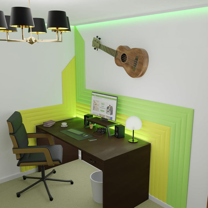 HEXIMO Lamellenwand (3.67 m²) aus XPS - Lamellen Wandpaneele Lamellenverkleidung Akustikpaneele weis
