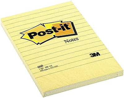 Post-it 6605SSCY Super Sticky Pads,Lined,90 Sheets/PD,4-Inch x6-Inch,5/PK,Yellow