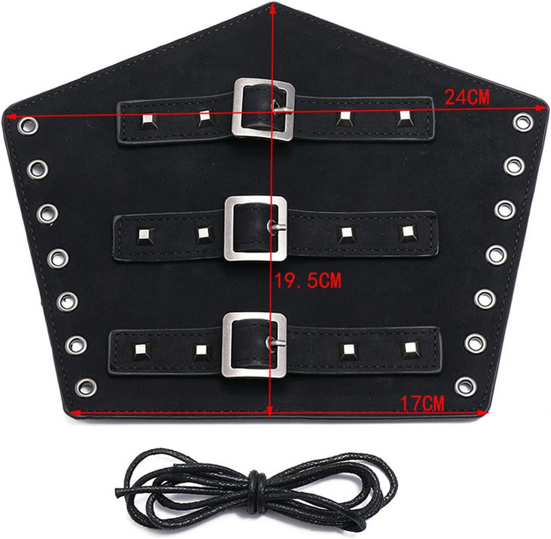 Thajaling 2 Stück Mittelalterliche Leder Armschützer, Punk Gothic Lederarmschienen, Vintage LARP Arm