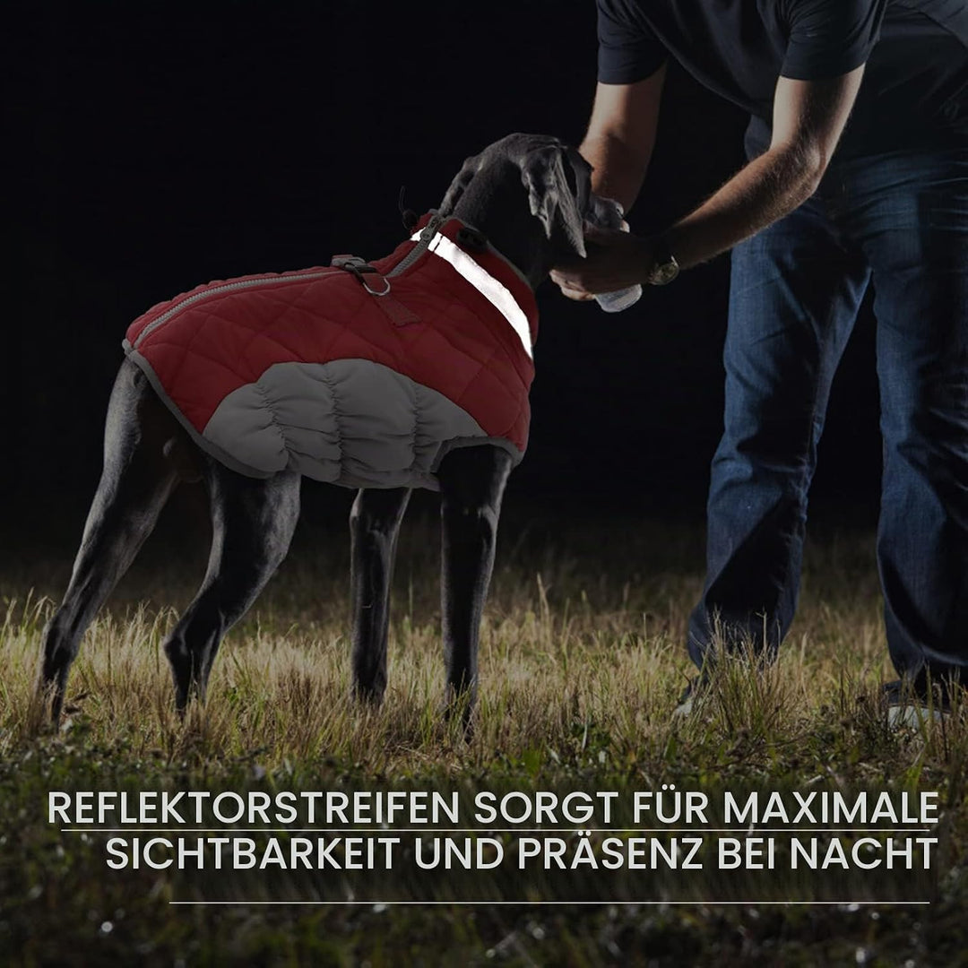 Kuoser Hundejacke Wintermantel für Grosse Hunde - Wasserdichte Winterweste Mit Geschirr - Warme Jack