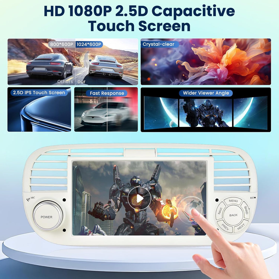[6G+128G] Inefala Android 15 Autoradio für FIAT 500 2007-2015 mit Wireless Carplay Android, 7 Zoll T