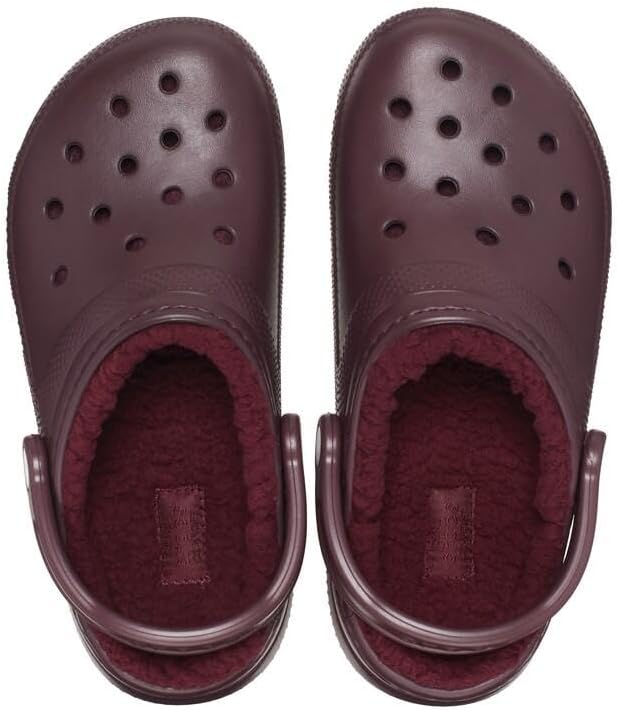 Crocs Unisex Classic Lined Clogs 36 EU Dark Cherry, 36 EU Dark Cherry