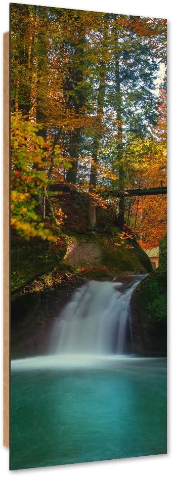 Wandbild XXL Wasserfall Deko Kunst Bilder Wald mehrfarbig 60x150 cm M14613 60x150 cm, M14613 60x150