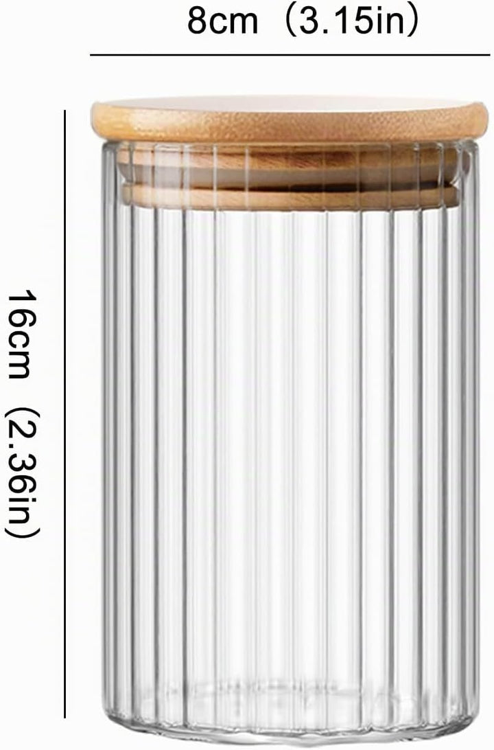 Aufbewahrungsgläser 7er Set 400ml - Vorratsgläser glas mit Deckel - Mottensichere Vorratsdosen Glas