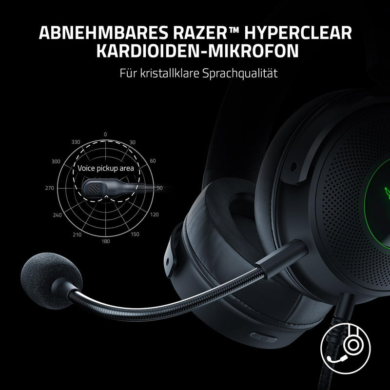 Razer Kraken V3 Hypersense - Kabelgebundenes USB-Gaming-Headset mit haptischer Technologie (TriForce