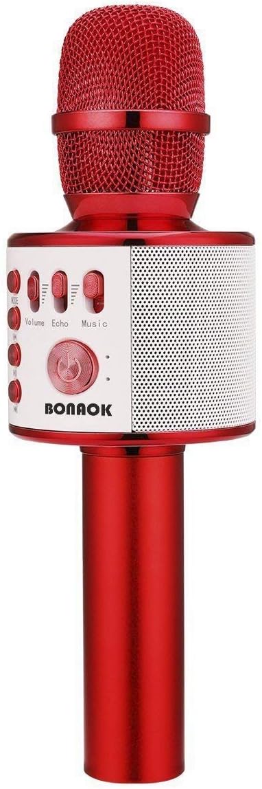 BONAOK Wireless Bluetooth Karaoke Mikrofon Kinder,Tragbares 3 in 1 Karaoke Mikrofon Bluetooth Karaok