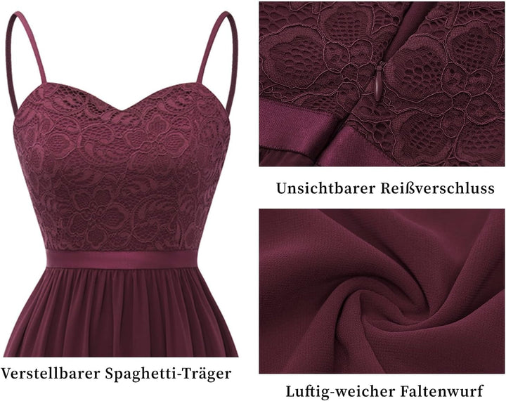 DRESSTELLS Abendkleider Elegant für Hochzeit Festlich Ballkleid Damen Lang Brautkleid Standesamt Bra