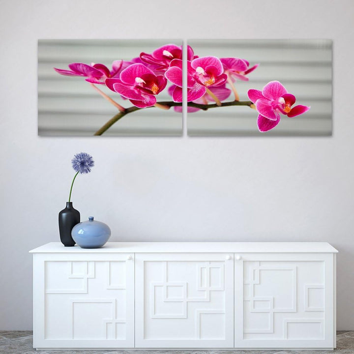 Feeby. Leinwandbild, Bilder, Wand Bild - 2 Teile - Panoramabild, Wandbilder, Kunstdruck 120x40 cm, O