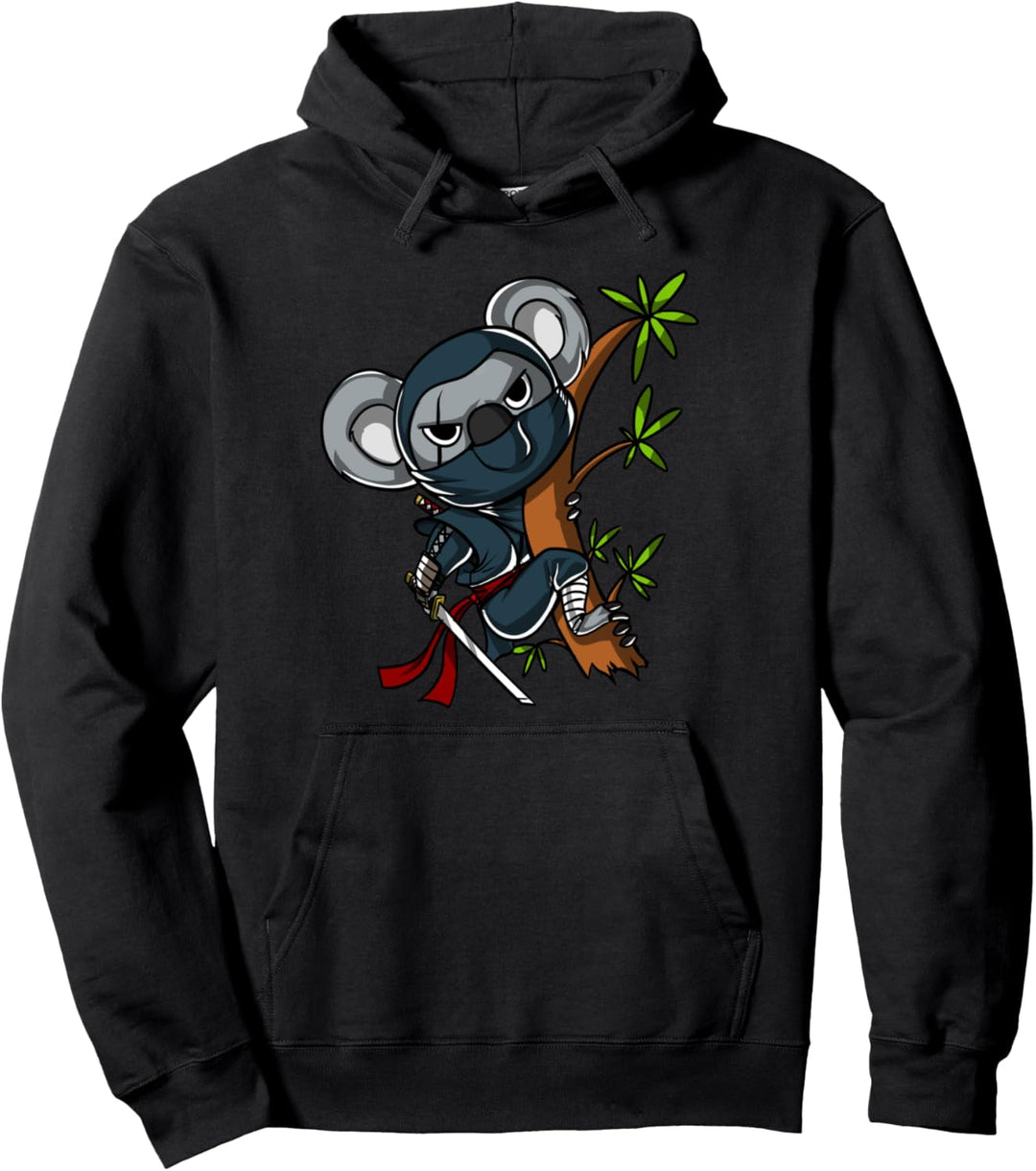 Koalabär Ninja Samurai Urwald Tier Kampfkunst Jungen Kinder Pullover Hoodie