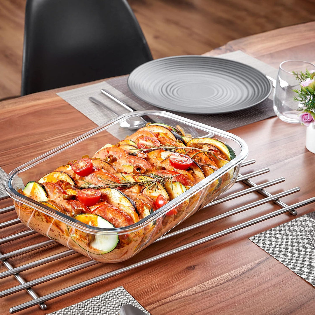 Grizzly XXL Glas Frischhaltedose, 3600 ml, luftdicht, rechteckig, Click-Verschluss, vielseitige Vorr