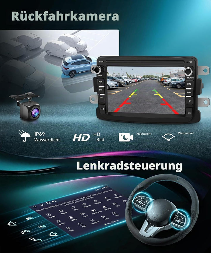 2G&amp;64G 7" Autoradio Für Renault Dacia Duster Sandero Dokker Logan Lodgy Captur mit Carplay Android A